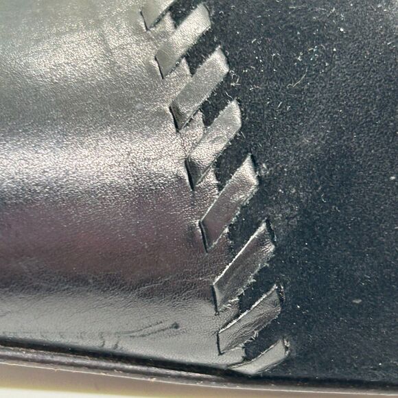 Vintage St. John Black Smooth and Suede Leather High Heel Pumps Size 8B - Picture 12 of 12